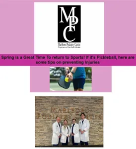Spring is a Great Time To return to Sports! newsletter cover